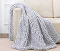 Handgestrickte Chenille Kuscheldecke-0
