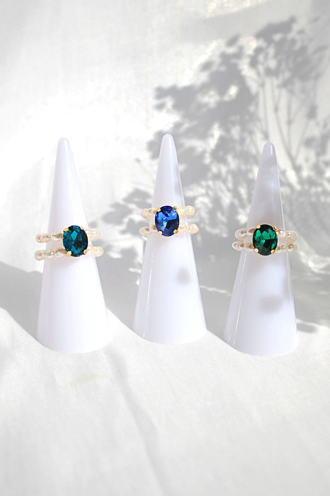 elastic double pearl ring