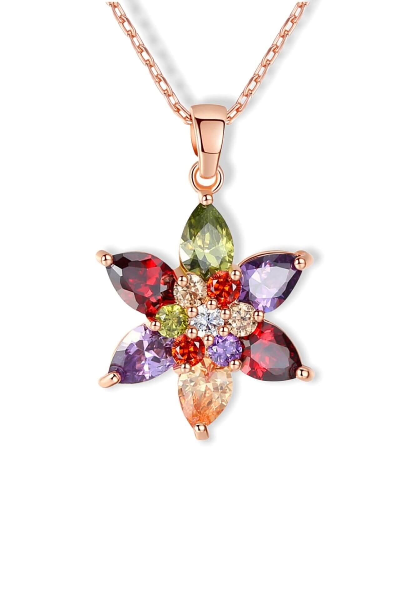 18 karat rainbow crystal necklace