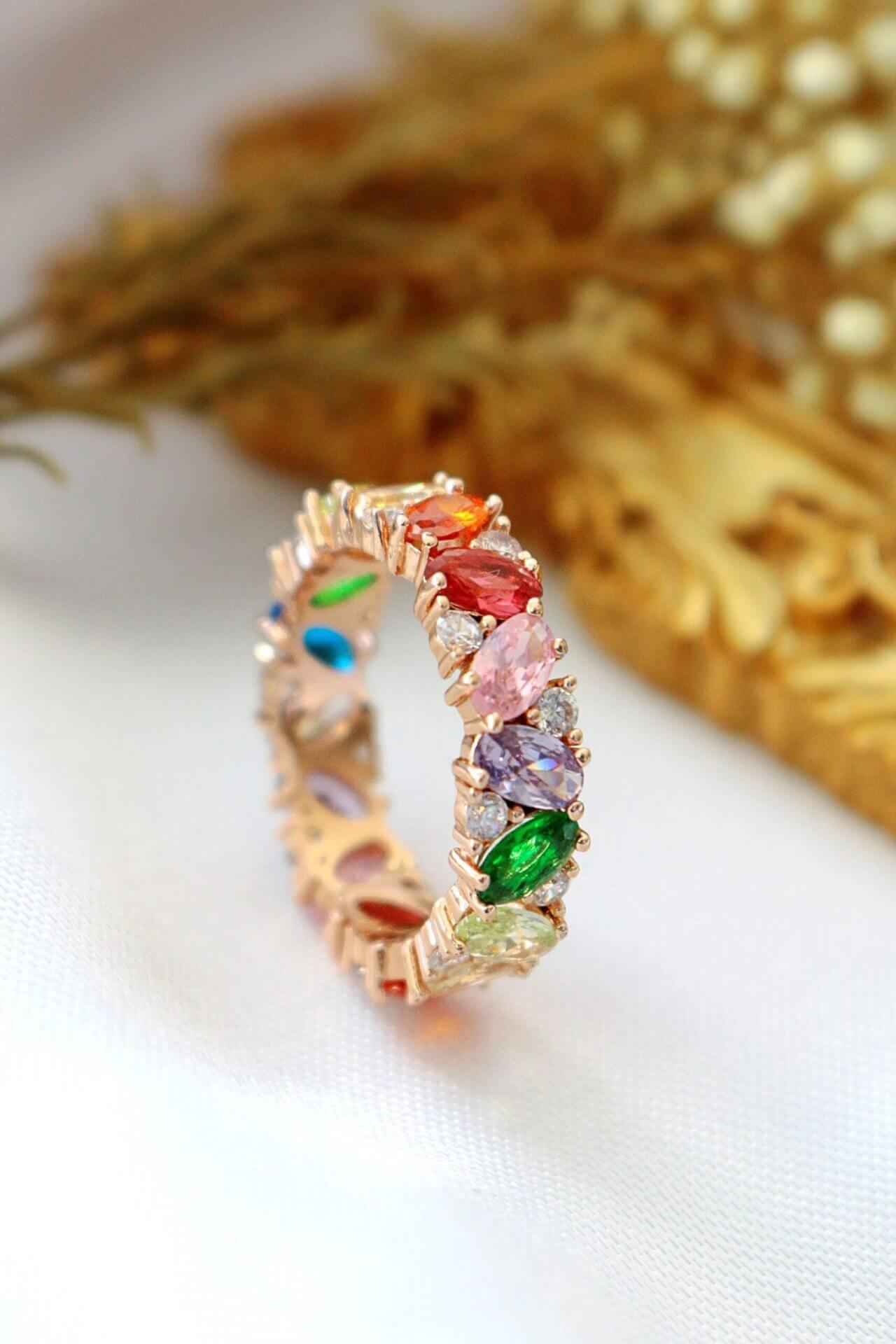 rainbow band ring